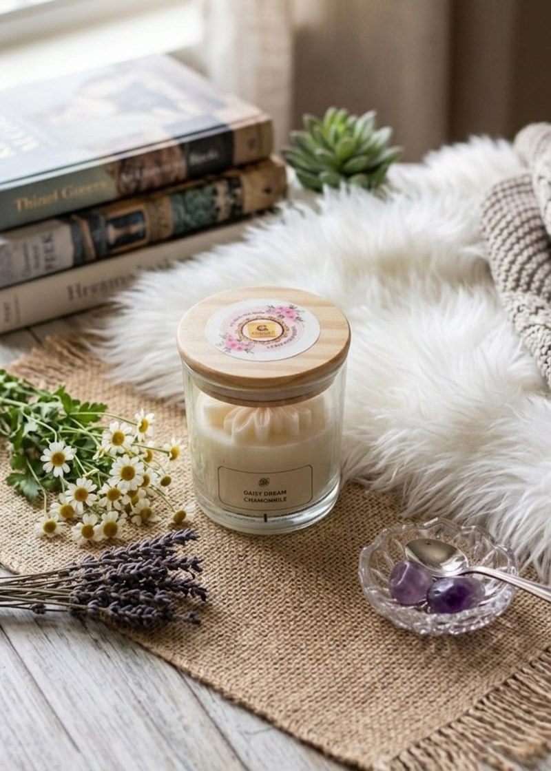 Gentle White Daisy Glow Jar Candle