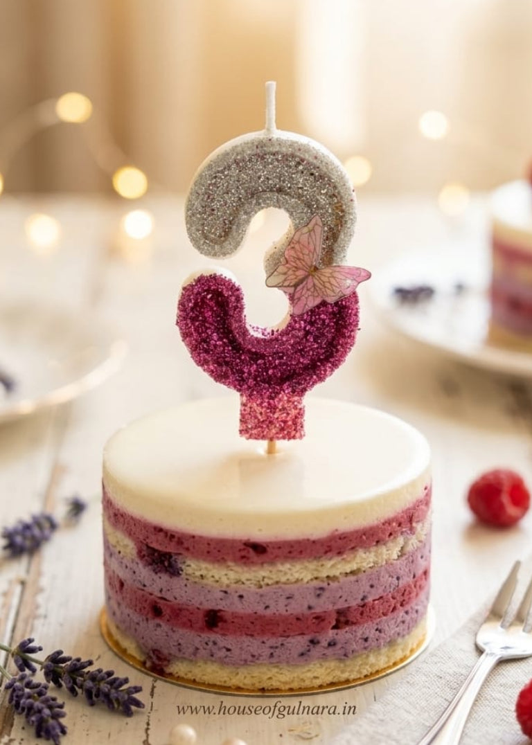 Full Set of 1 to 9 Butterfly Glitter Number Candles – Cake Toppers