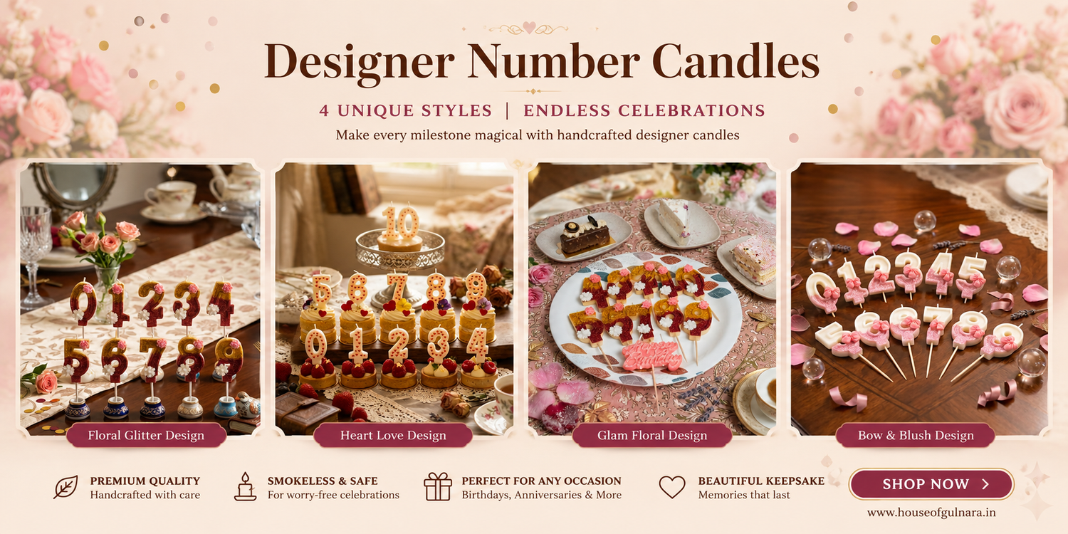 Full set of deisgner number candles