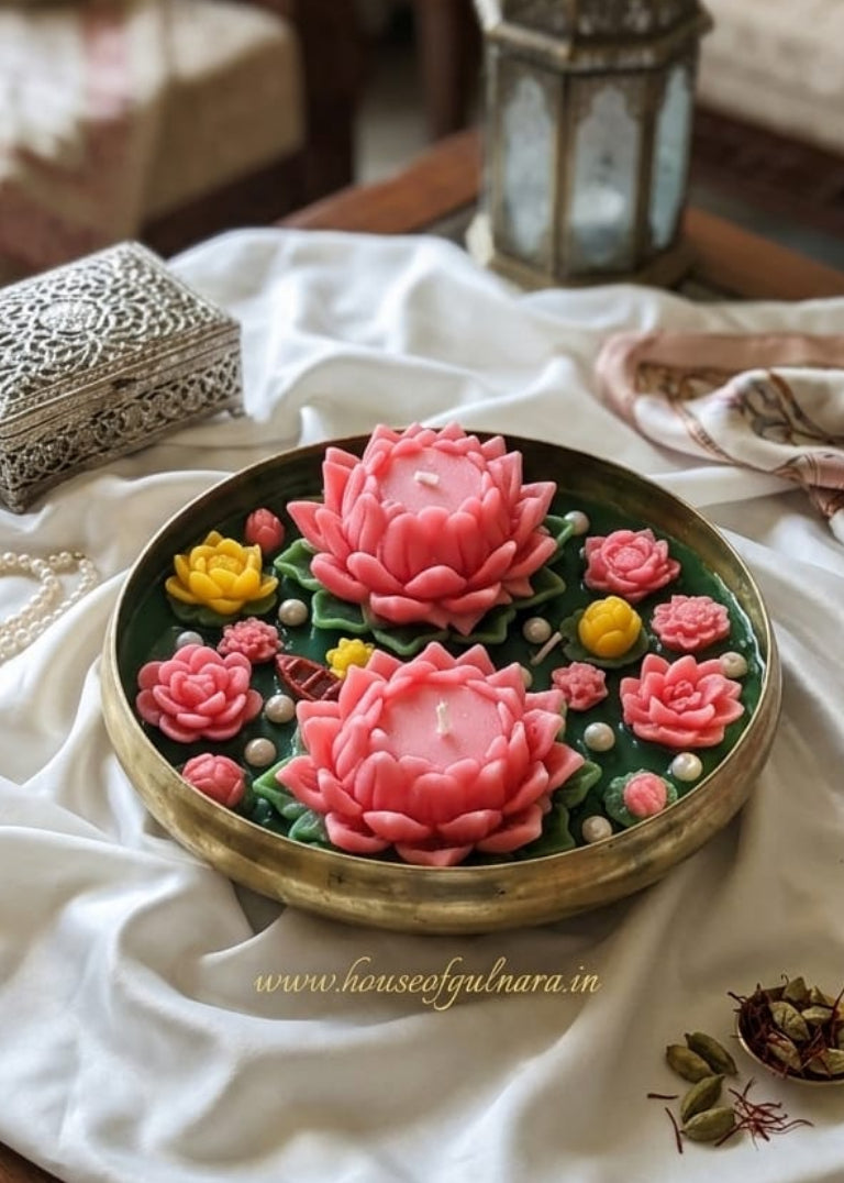 Dal Lake lotus urli candle