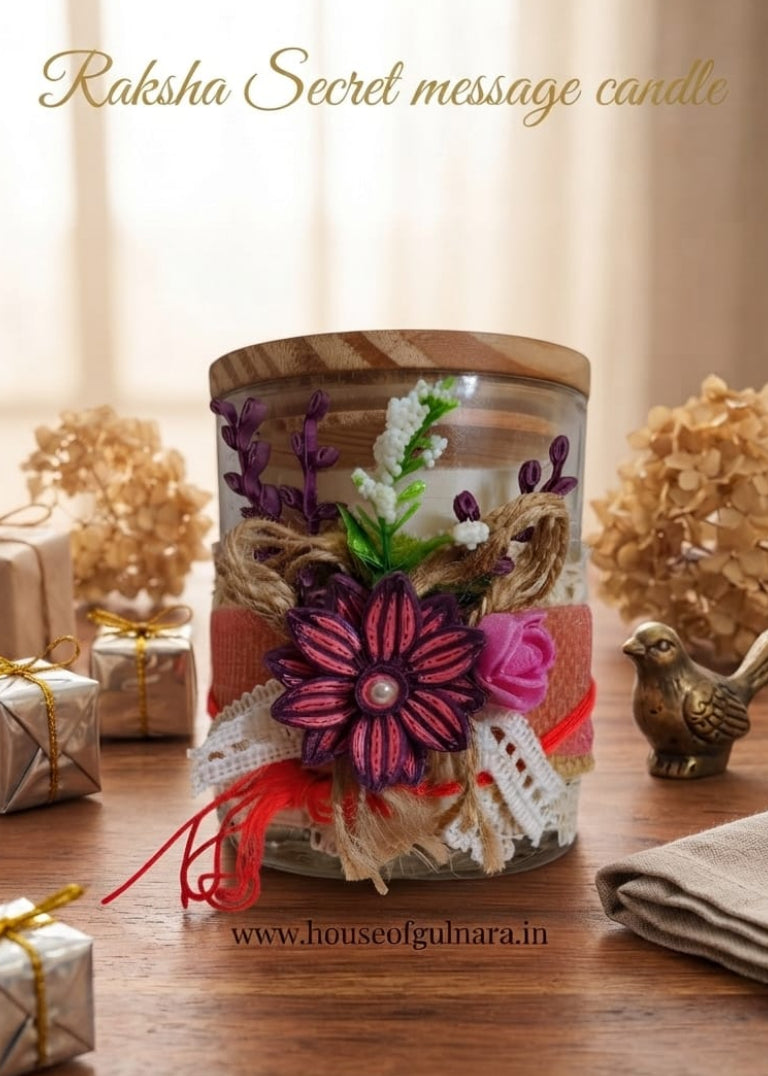 Raksha Secret Message Candle "HAPPY RAKSHA BANDHAN"