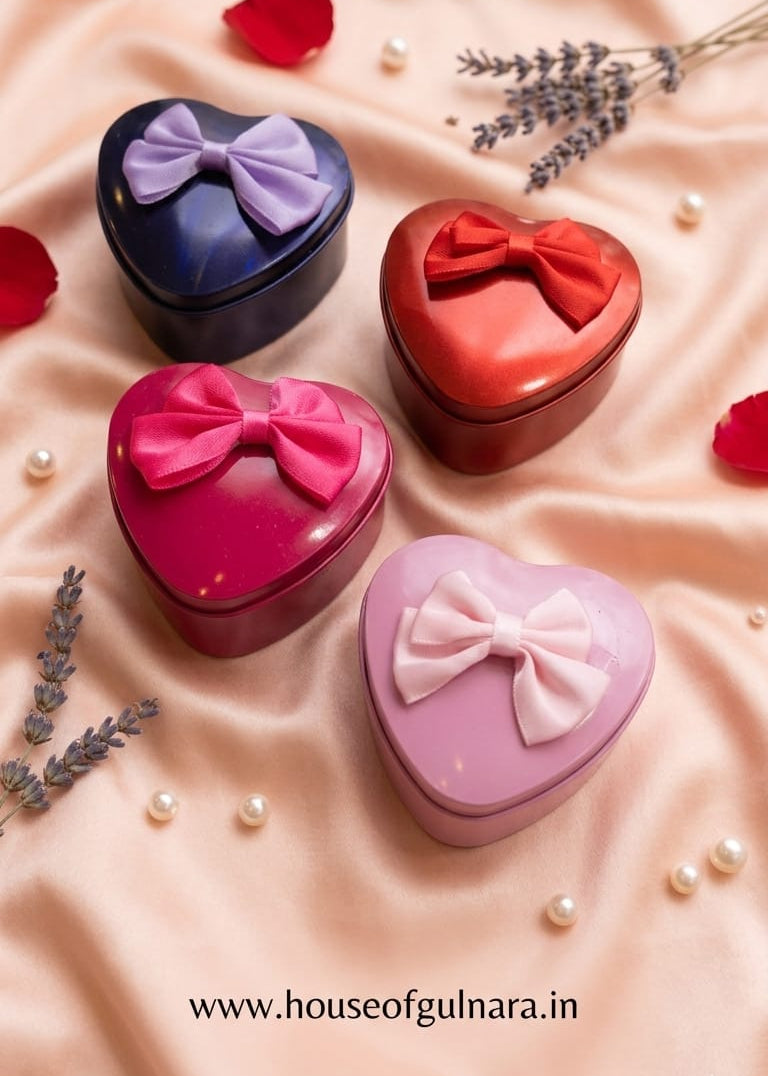 Red Heart Rose In Heart Tin Box