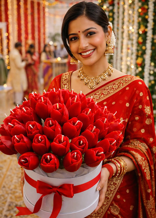 Royal Luxe Imperial Red Tulip Candle Bouquet