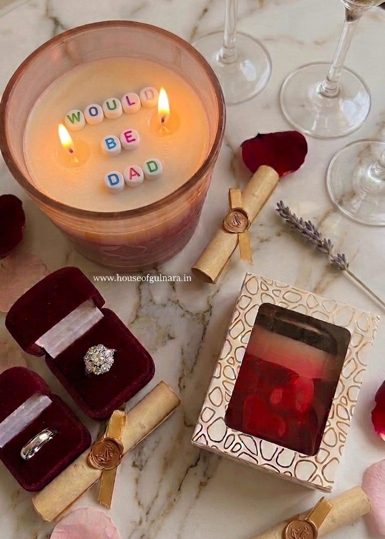 SECRET MESSAGE GLASS JAR CANDLE "WOULD BE DAD"