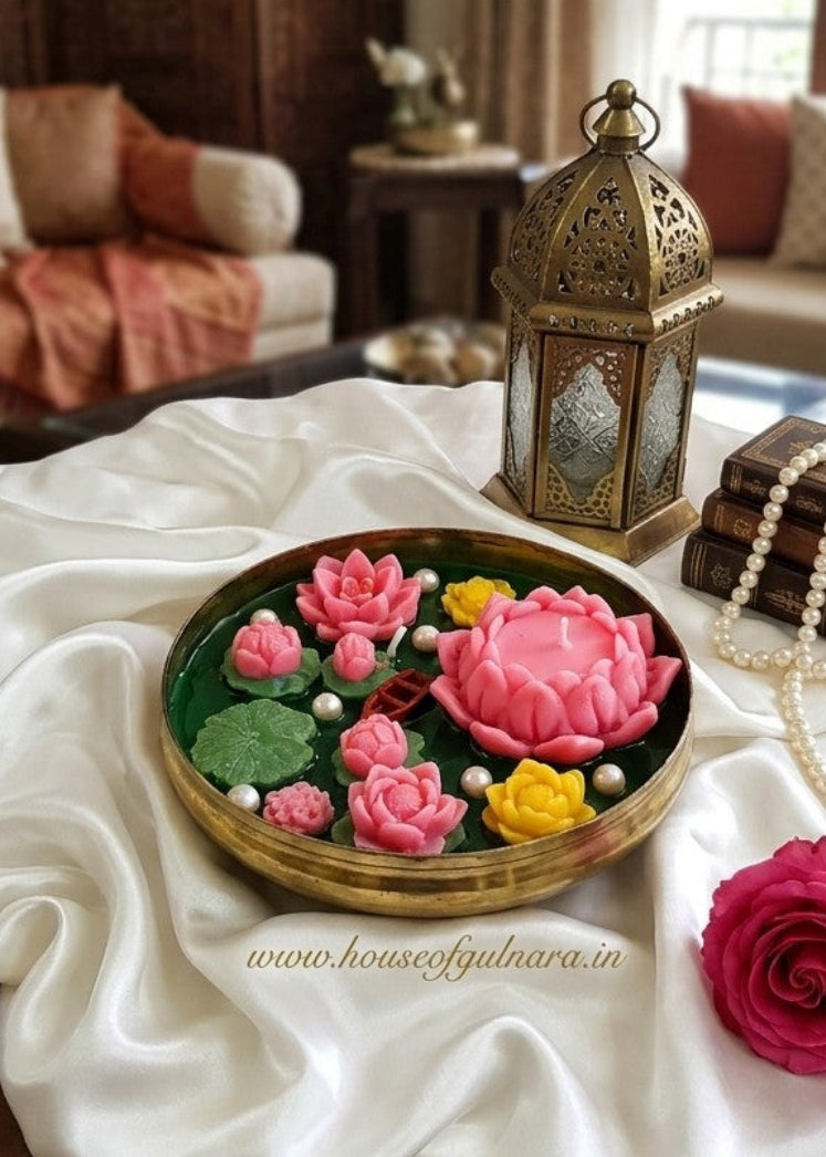 Dal Lake lotus urli candle