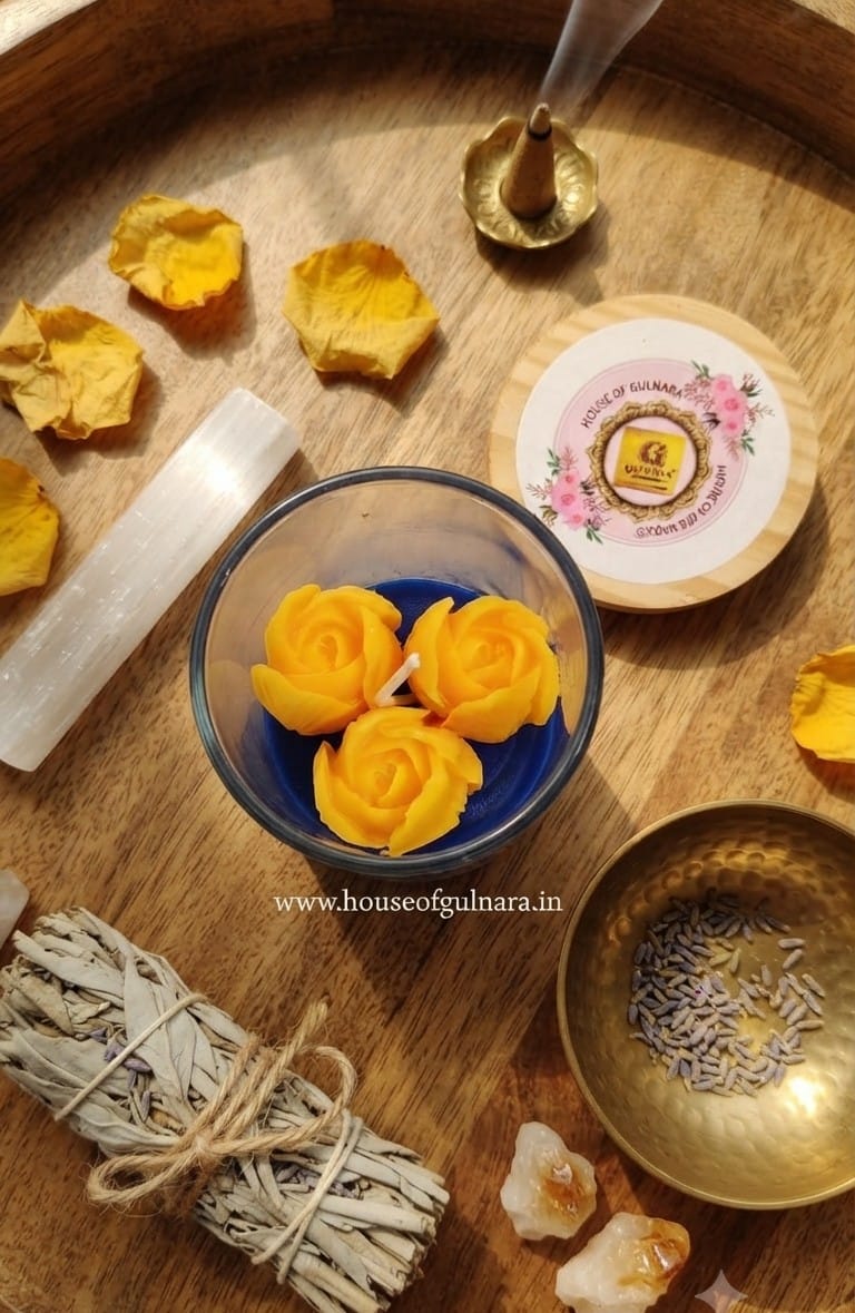 TULIP ROYALE TRIO YELLOW JAR CANDLE