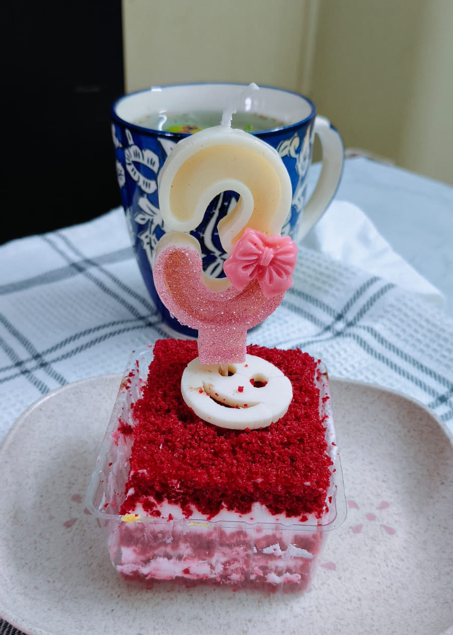 Three Number Pink Bow Glitter Candle – Cake Topper