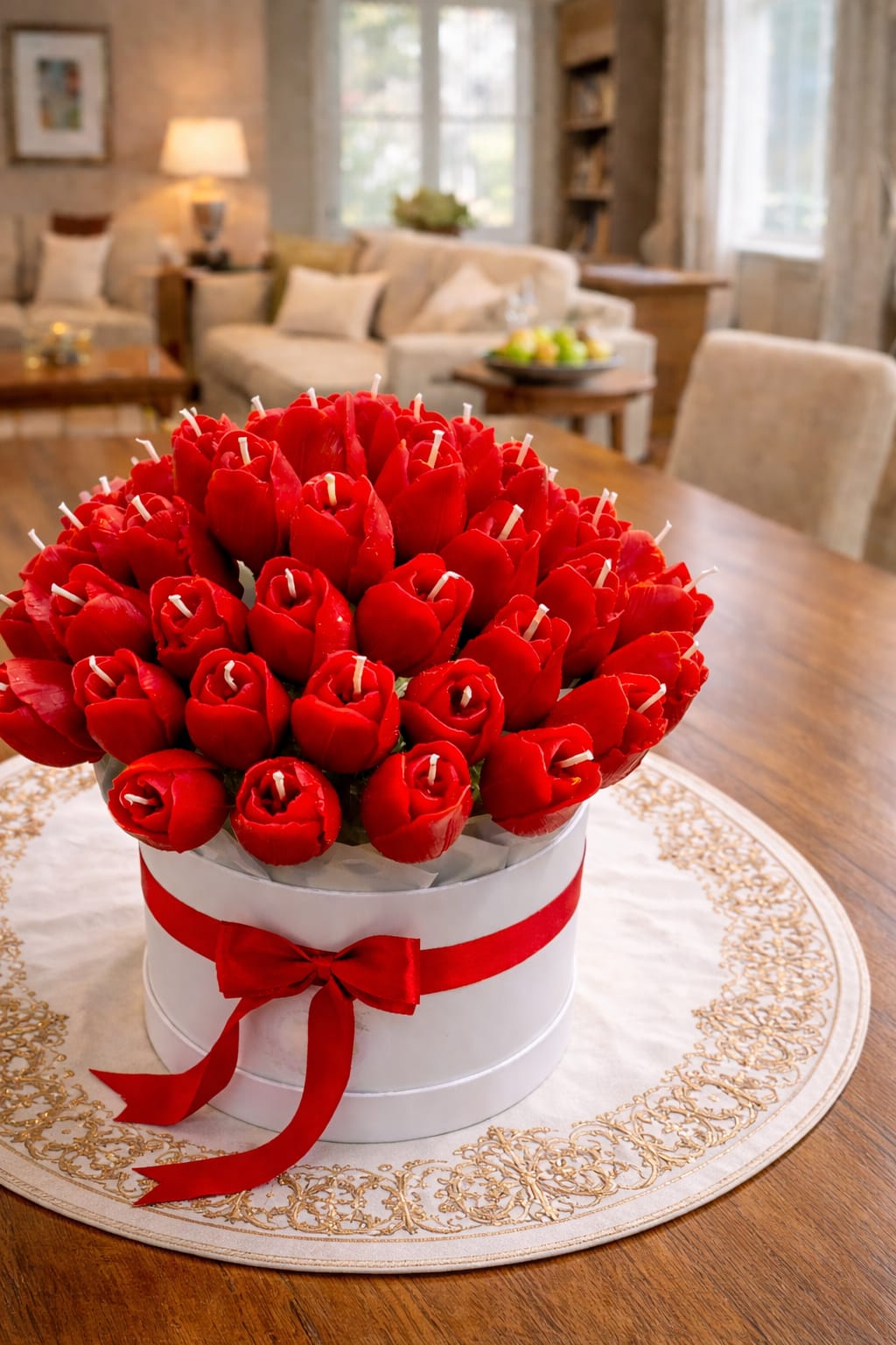 Royal Luxe Imperial Red Tulip Candle Bouquet