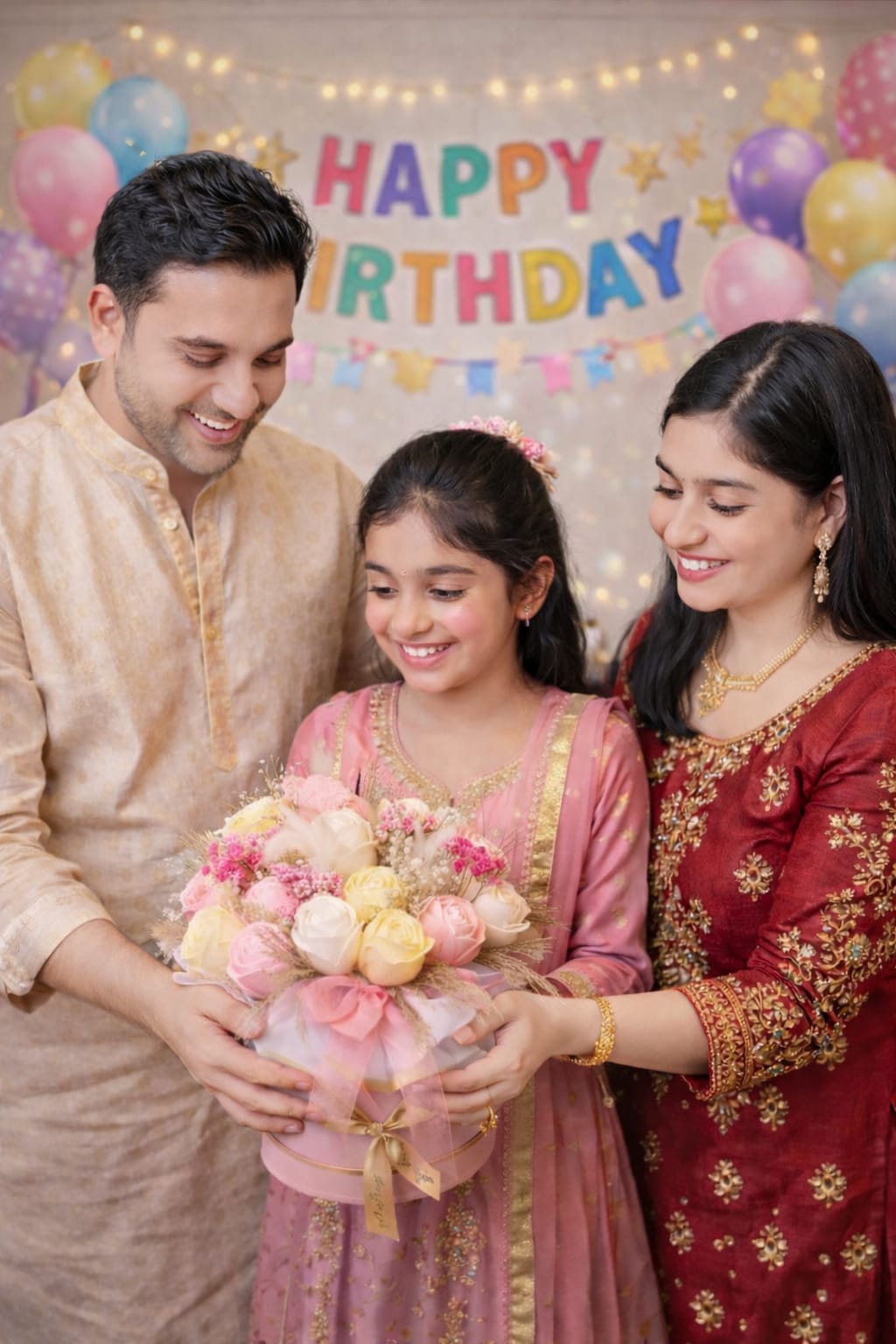 PASTEL PROMISE PINK & WHITE ROSE CANDLE BOUQUET