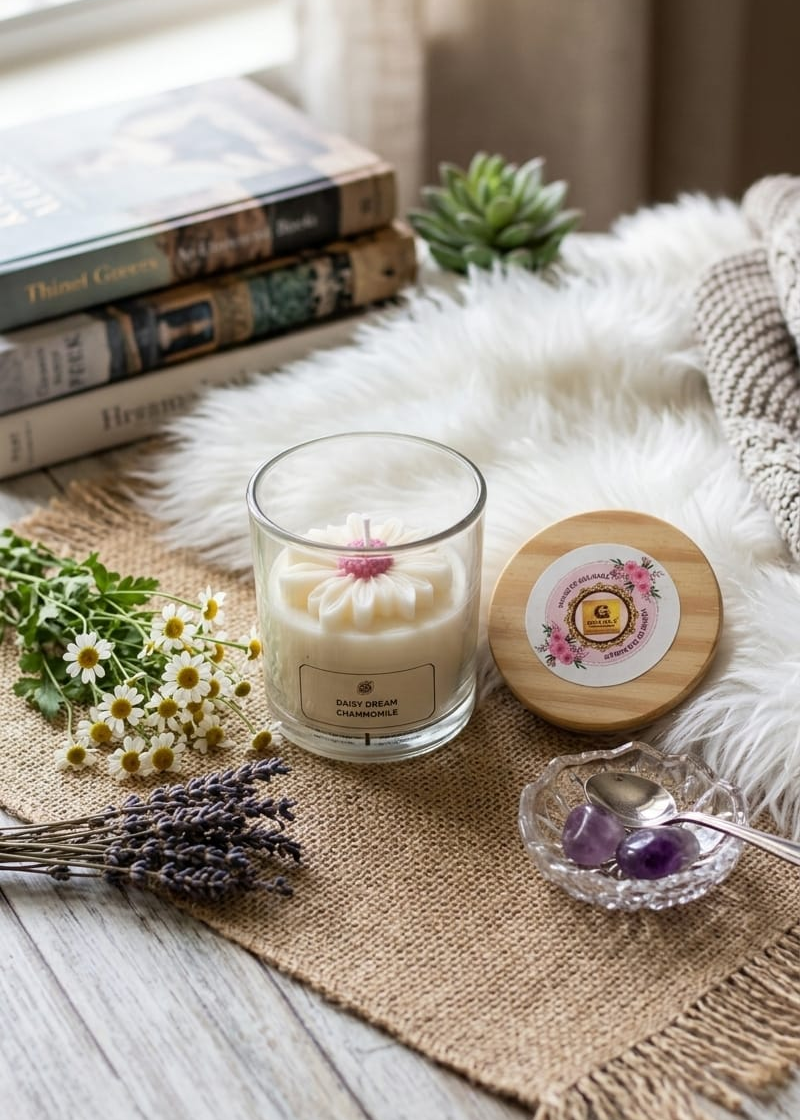 Gentle White Daisy Glow Jar Candle