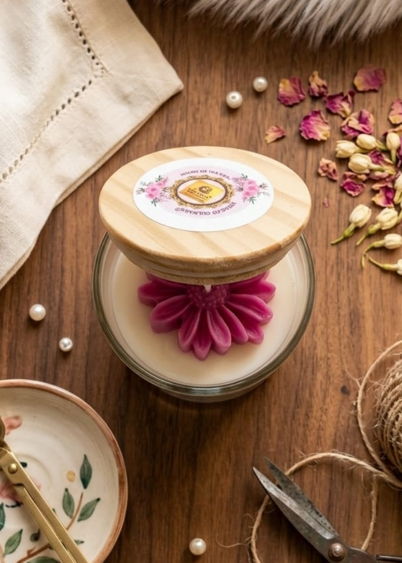 Gentle Pink Daisy Glow Jar Candle