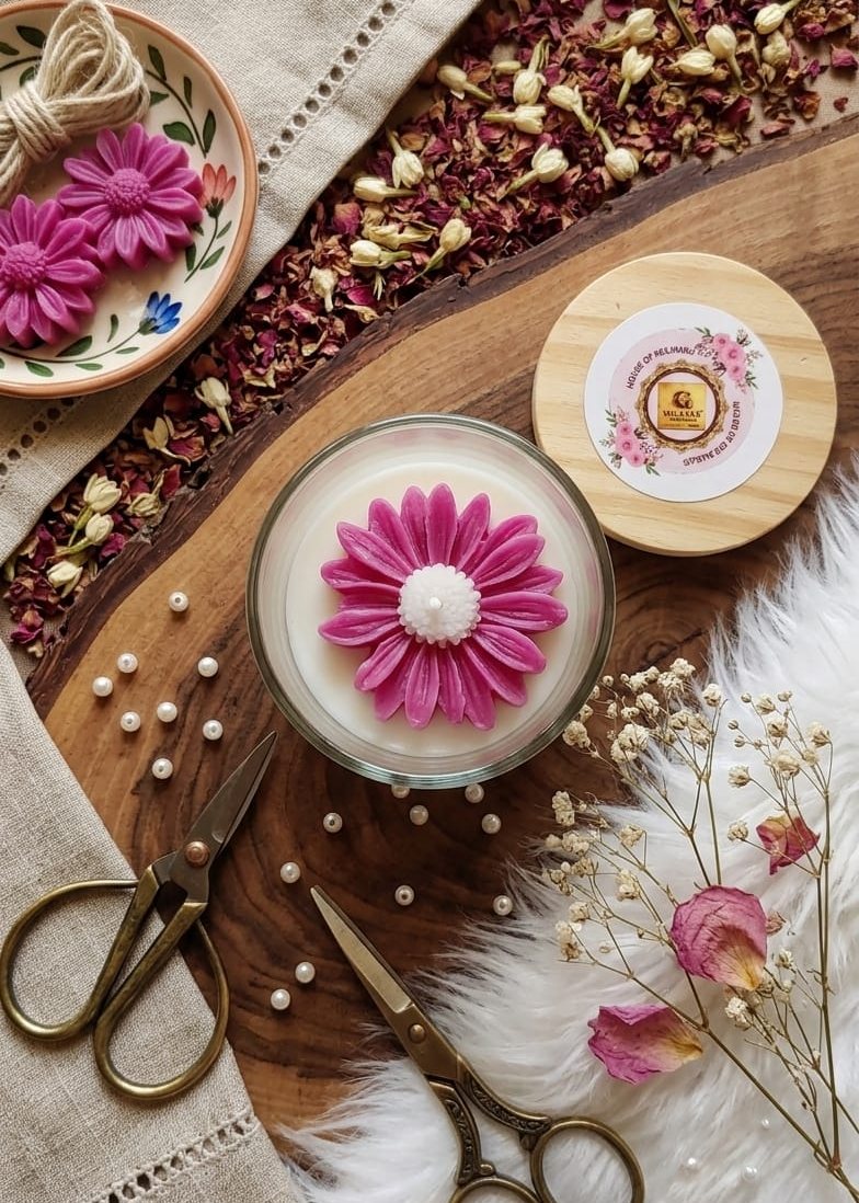 Gentle Pink Daisy Glow Jar Candle