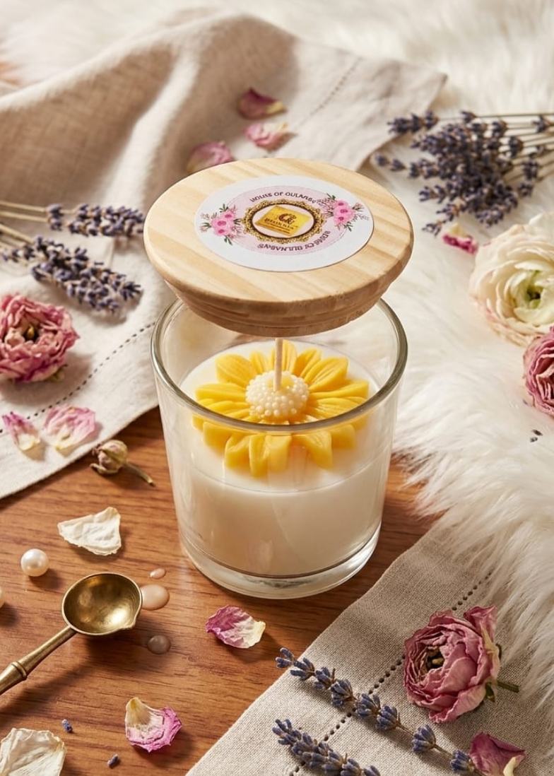 Gentle Yellow Daisy Glow Jar Candle