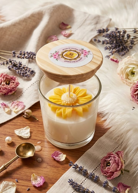 Gentle Yellow Daisy Glow Jar Candle