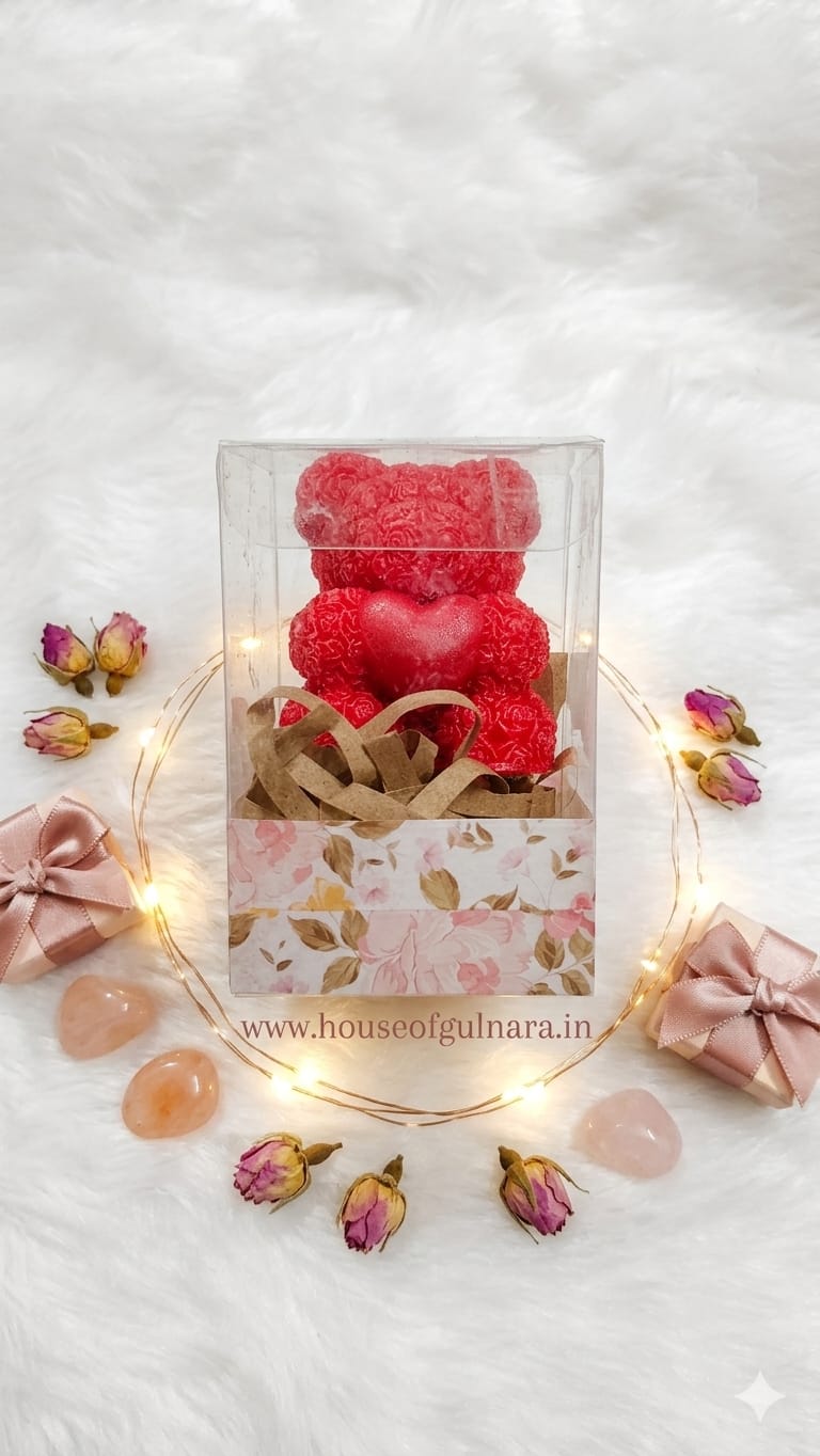 Teddy bear candle with stick-cake topper