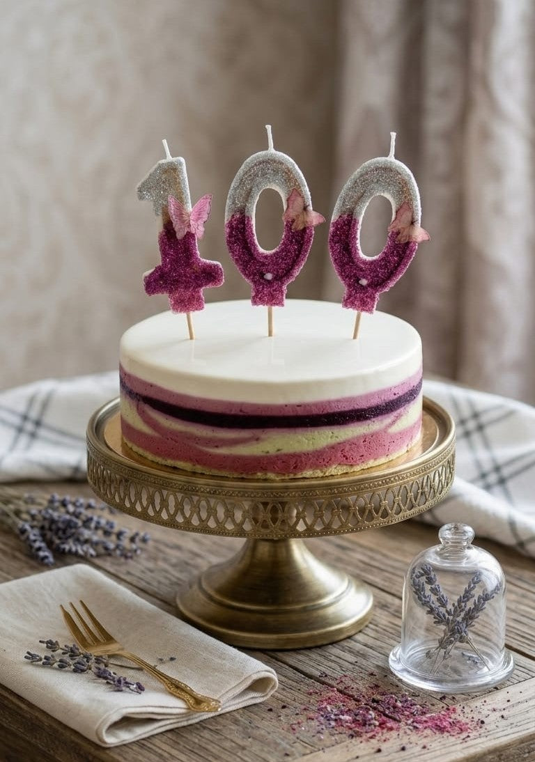 One Number Butterfly Glitter Candle – Cake Topper