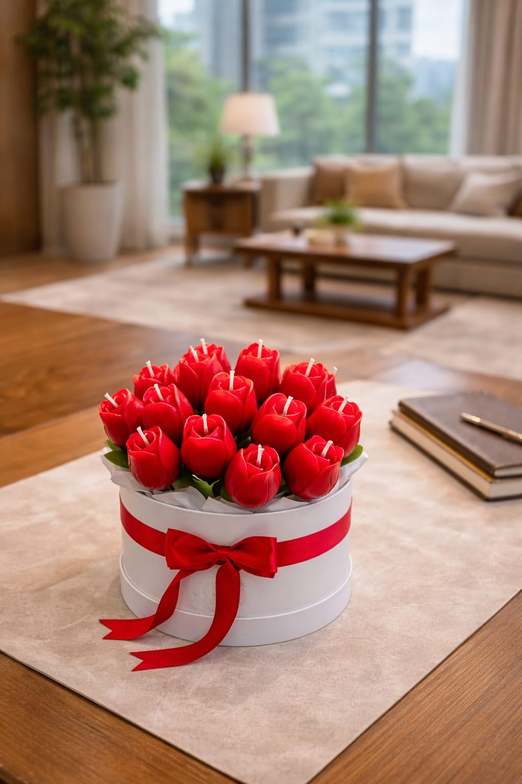 Royal Luxe Imperial Red Tulip Candle Bouquet