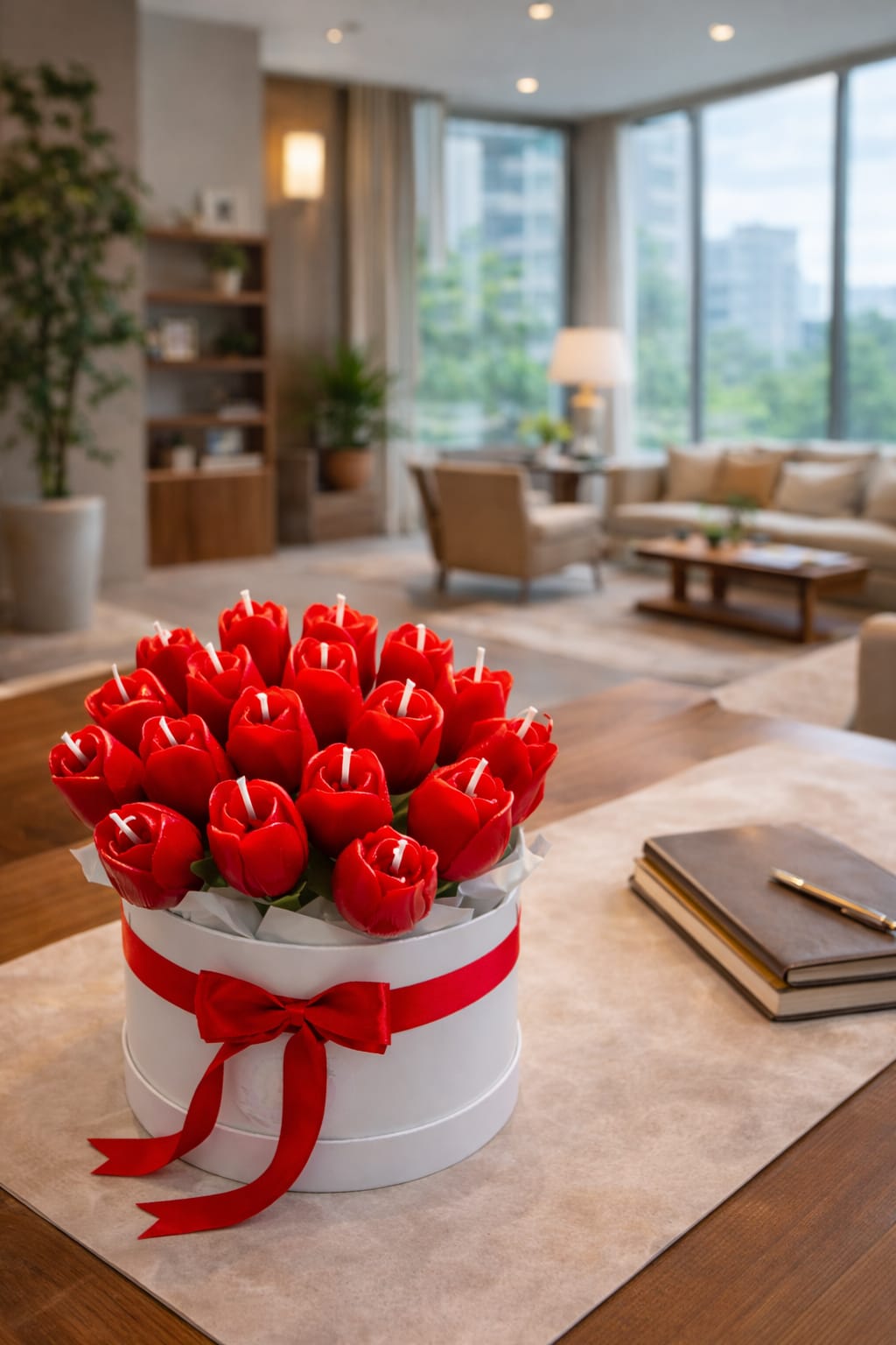 Royal Luxe Imperial Red Tulip Candle Bouquet