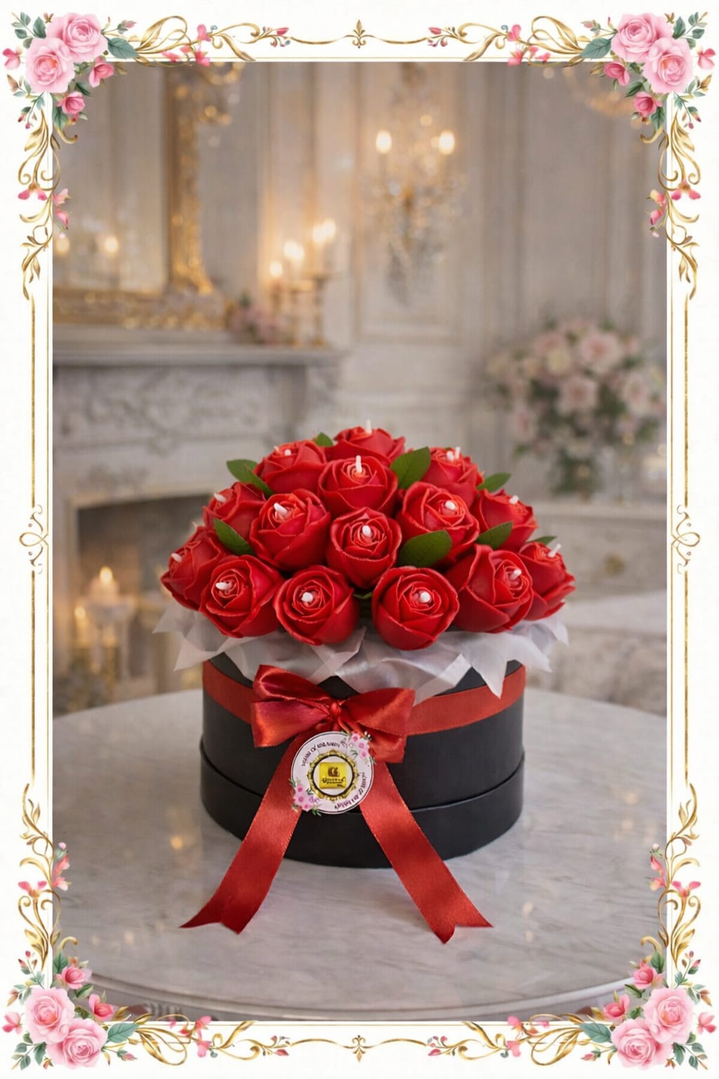 Royal Luxe Red Rose Candle Bouquet