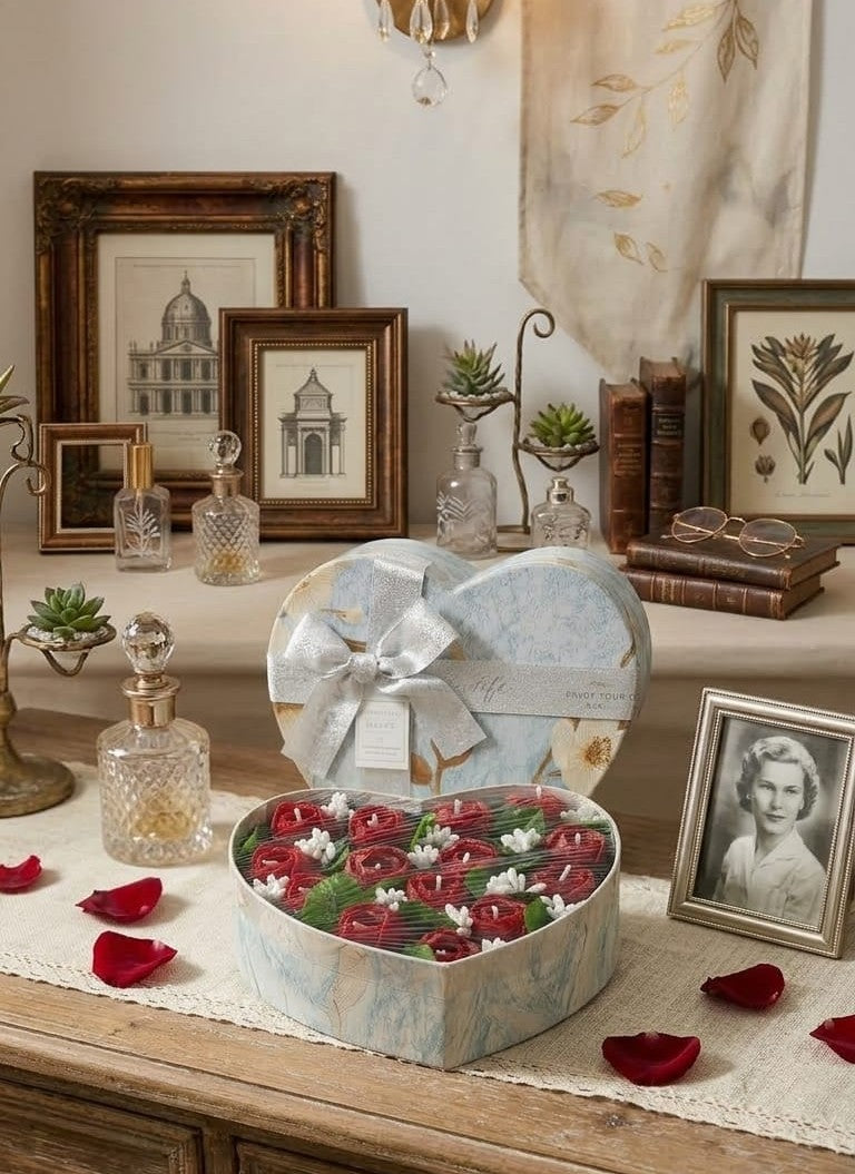 HEART RED TULIP CANDLE MEDIUM BOUQUET