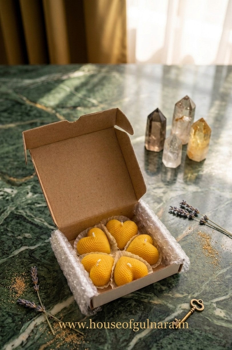 Mini Heart candle set of 5