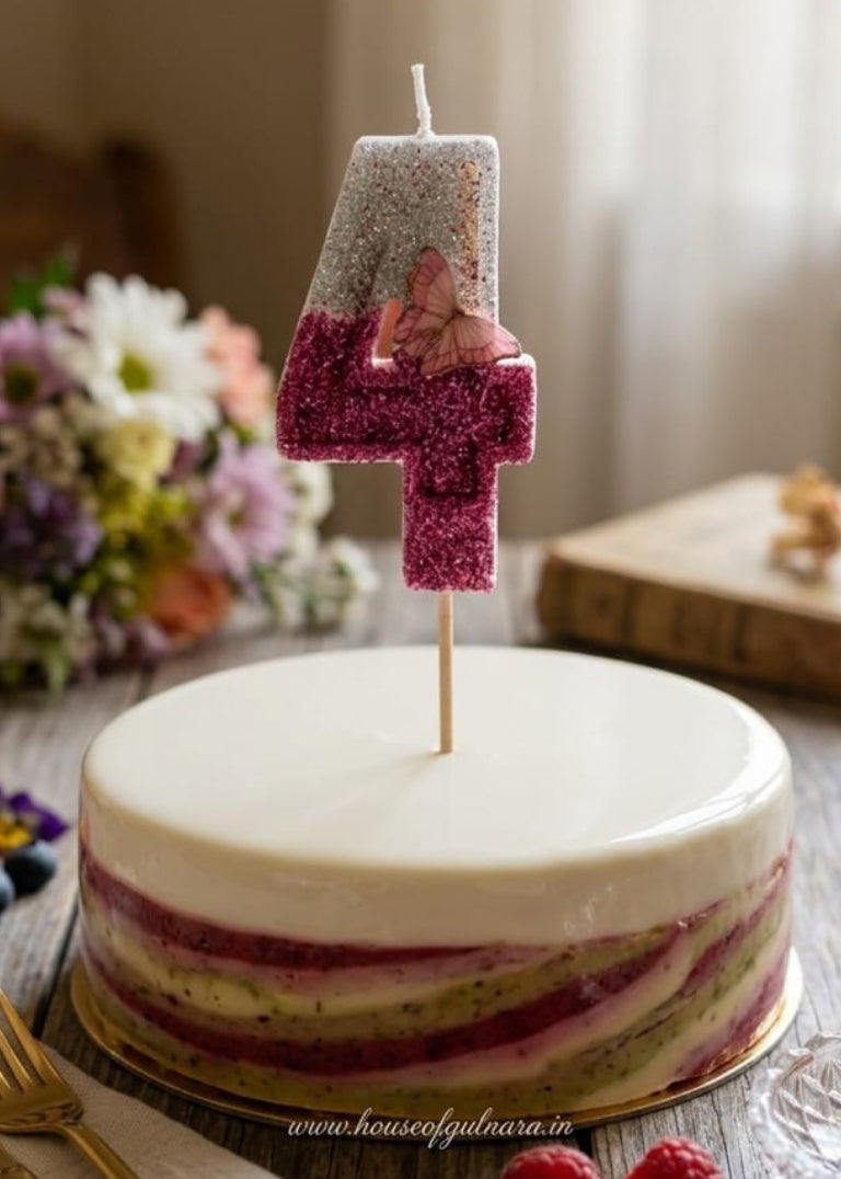 Full Set of 1 to 9 Butterfly Glitter Number Candles – Cake Toppers