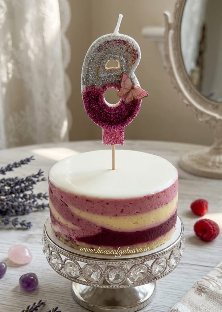 Full Set of 1 to 9 Butterfly Glitter Number Candles – Cake Toppers