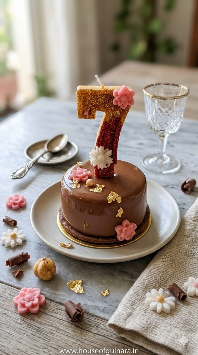Full Set of 1 to 9 Floral Glitter Candle with Stick – Cake Topper