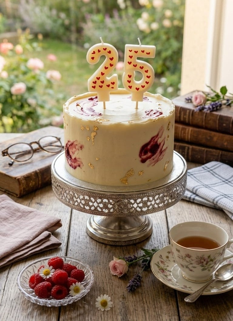 Zero number mini red heart Candle with Stick – Cake Topper