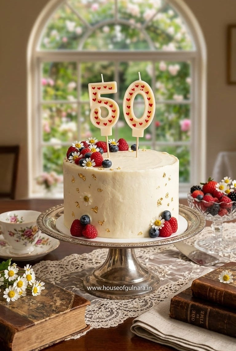 Eight Number Mini Red Heart Candle with Stick – Cake Topper