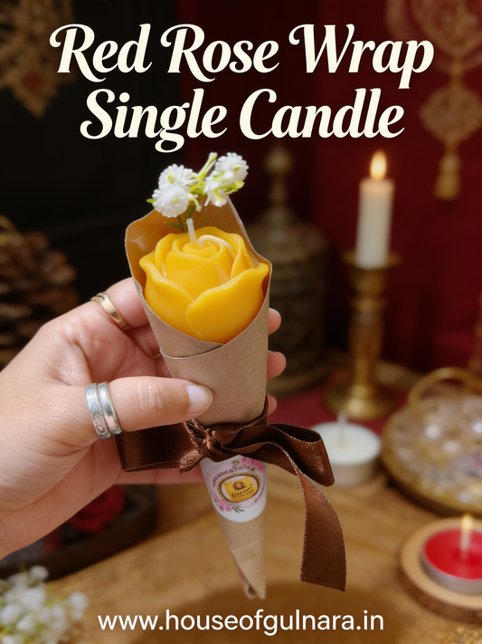 Yellow rose single wrap candle